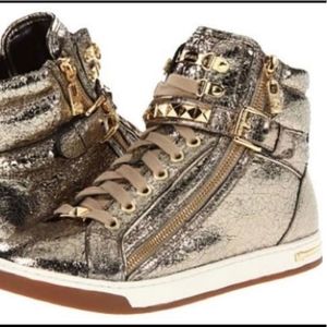 Michael Kors Gold Hightop Sneakers